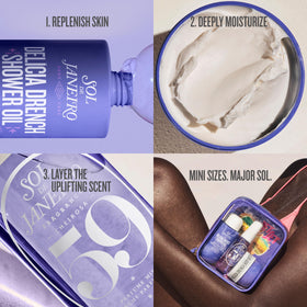 Delicia Drench Body Butter jar open with product visible