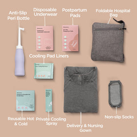 Delivery gown included in Glamommy Postpartum Recovery Kit