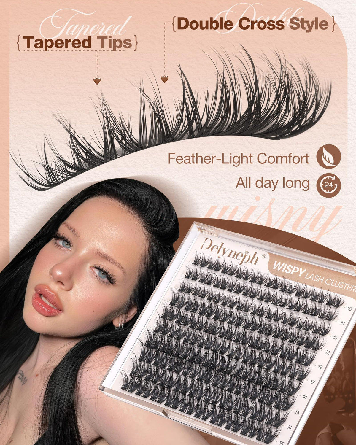 Delyneph lash clusters kit with bond and seal included
