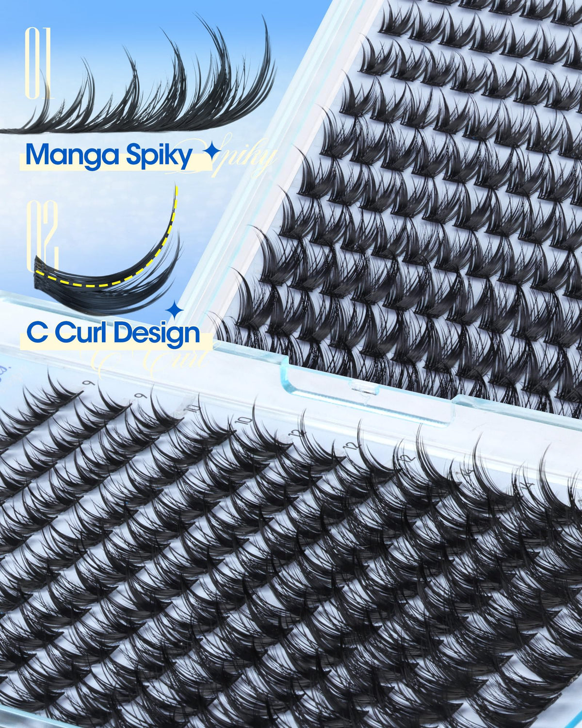 Delyneph Manga Lash Clusters applied for a natural look