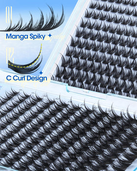 Delyneph Manga Lash Clusters applied for a natural look
