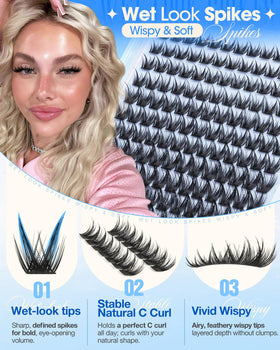 Delyneph Manga Lash Clusters Kit displayed with application tools