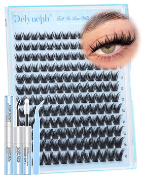Delyneph Manga Lash Clusters Kit with various lash lengths