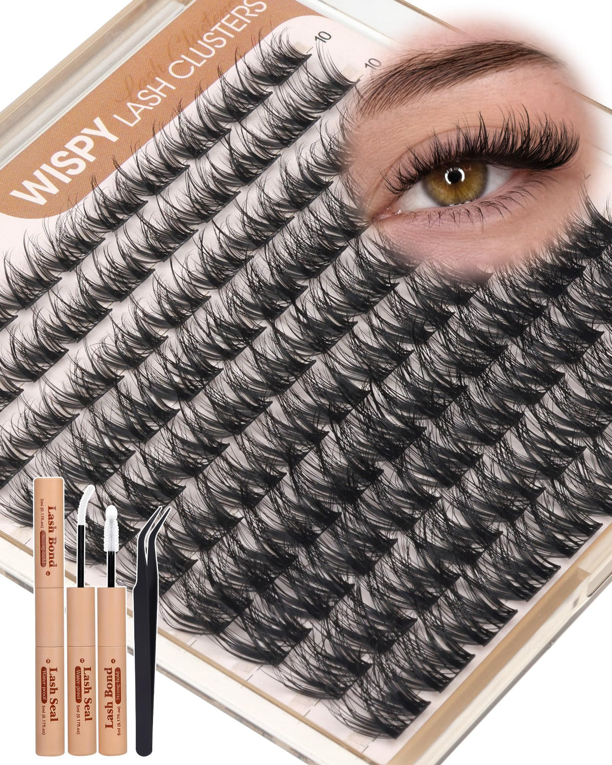 Delyneph Wispy Lash Clusters Kit front view with packaging