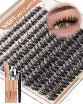 Delyneph Wispy Lash Clusters Kit front view with packaging