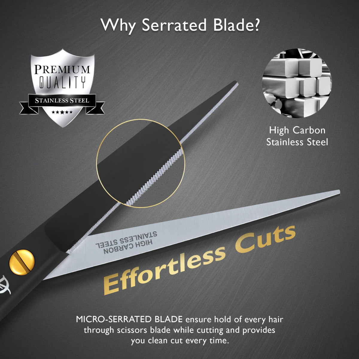 DEMAXA beard scissors showing extra-large finger holes