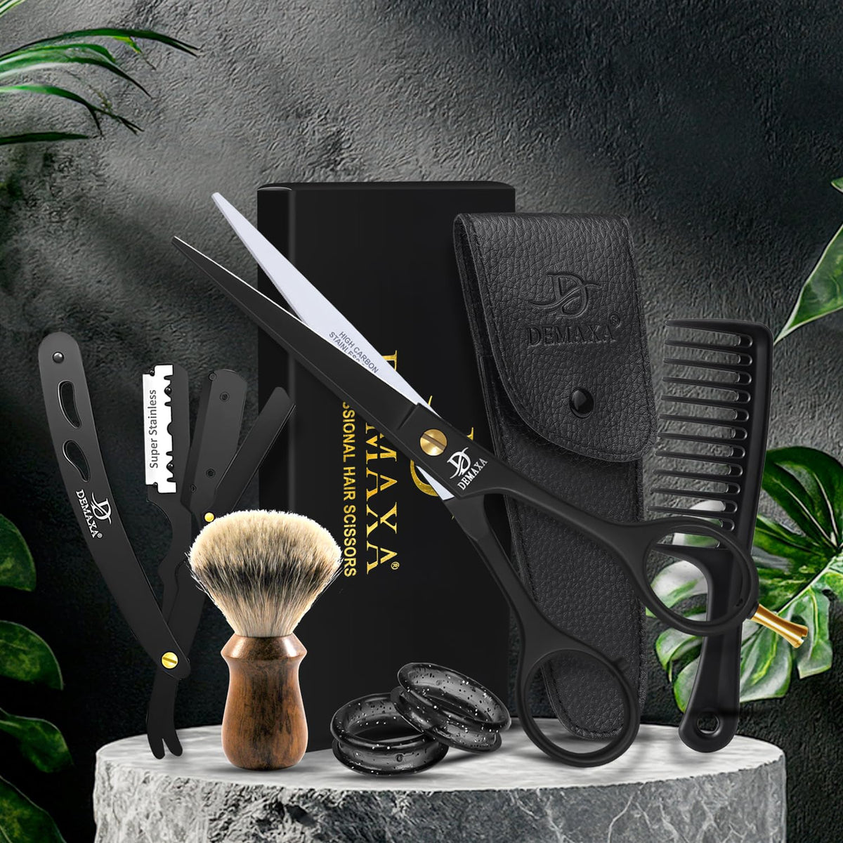 DEMAXA Hair Scissors with non-slip grip feature