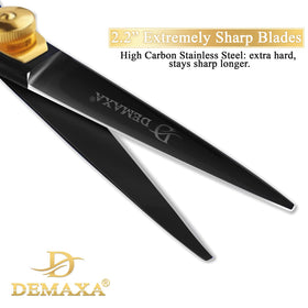 DEMAXA mustache comb alongside grooming scissors in pouch