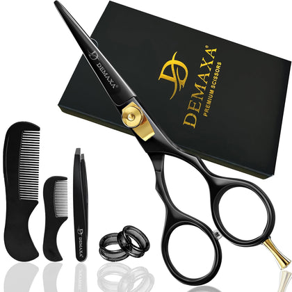 DEMAXA mustache scissors front view with ergonomic handles