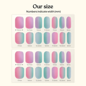Demonstration of applying heyhae Semi Gel Nail Strips