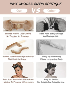 Demonstration of RIFFIN jumbo foam rollers in hair