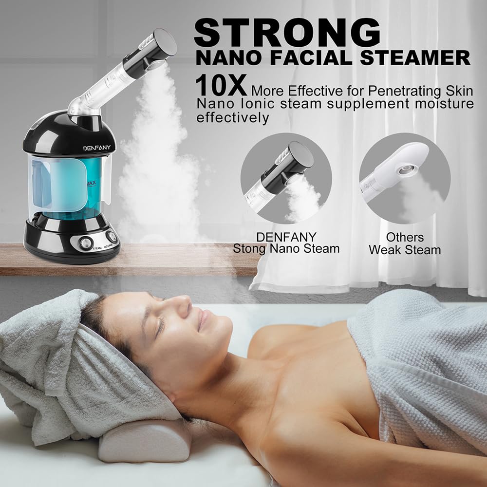 Denfany Facial Steamer side view showing adjustable nozzle