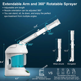 Denfany Facial Steamer with water tank and power switch