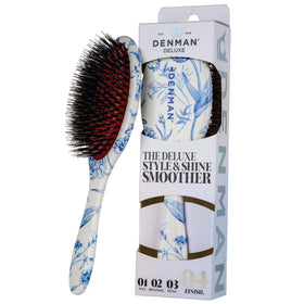 Denman Boar Bristle Hair Brush front view, blue model