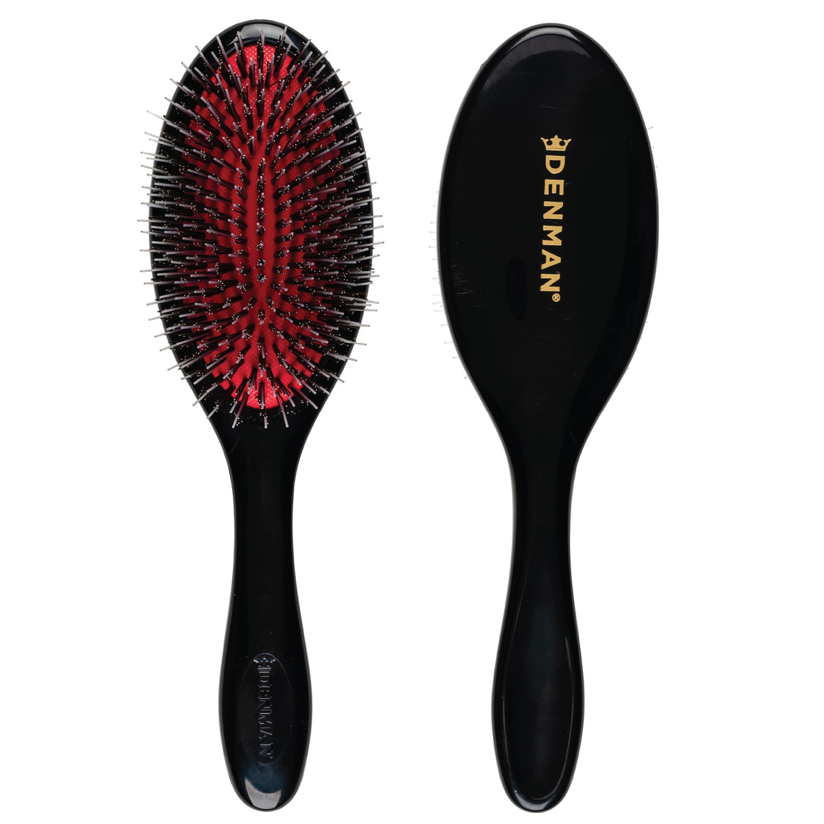 Denman Boar Bristle Hair Brush front view with natural bristles