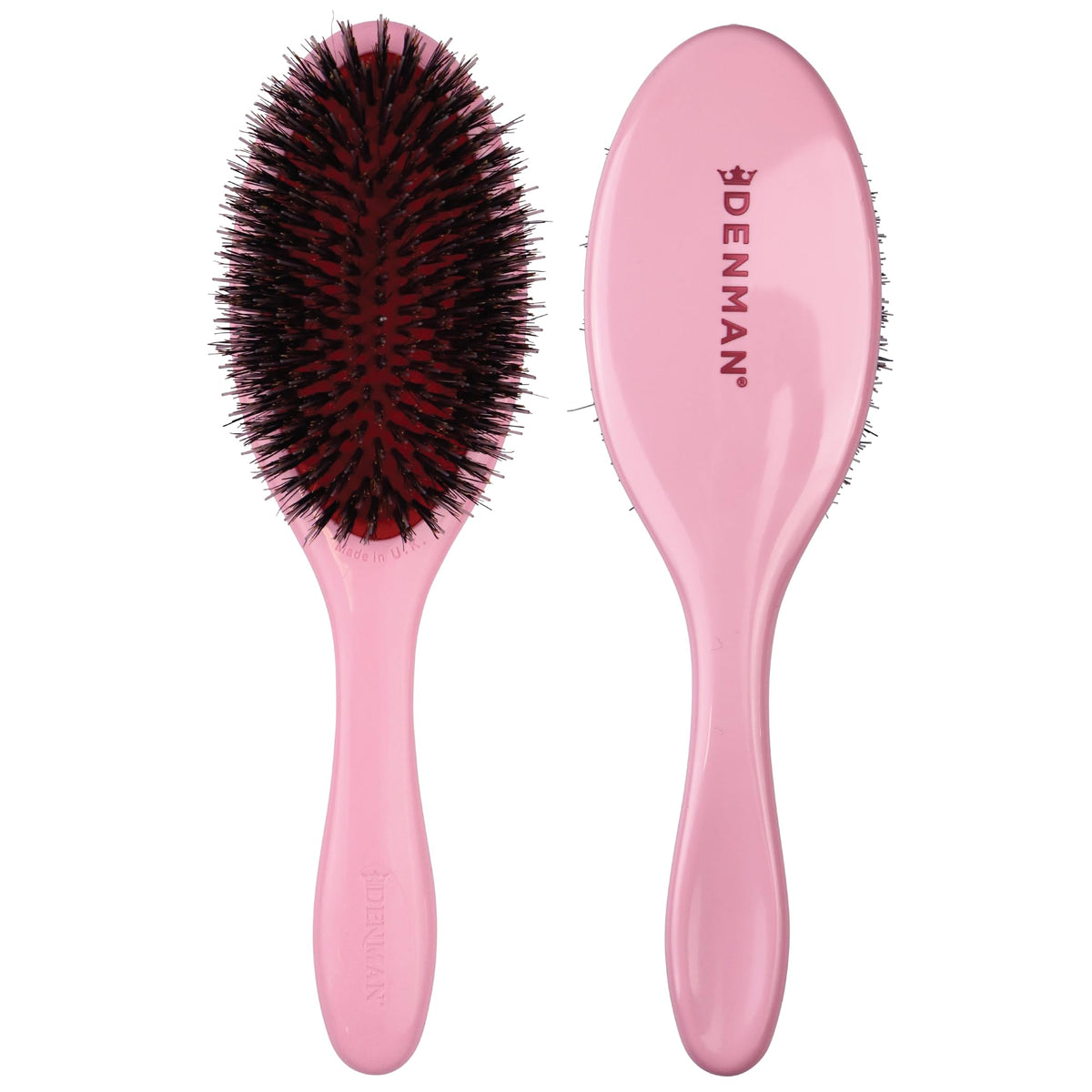Denman Boar Bristle Hair Brush Pink Crush front view