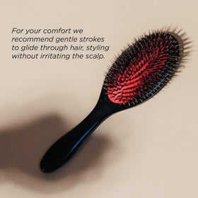 Denman Boar Bristle Hair Brush with cushion pad close-up