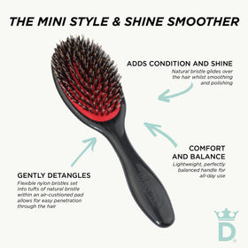 Denman Cushion Hair Brush Small demonstrating detangling hair