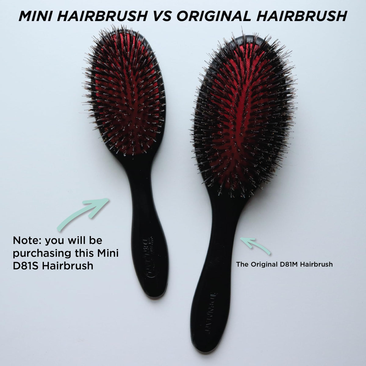 Denman Cushion Hair Brush Small with hair extensions