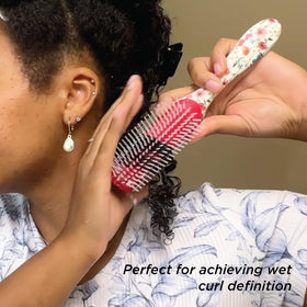 Denman D3 Curly Hair Brush with floral design packaging