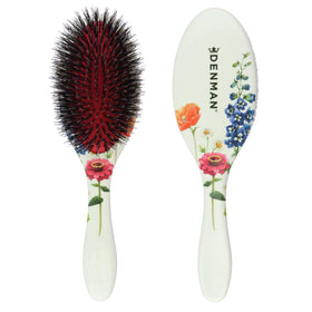 Denman D81M Boar Bristle Hair Brush front view with floral design