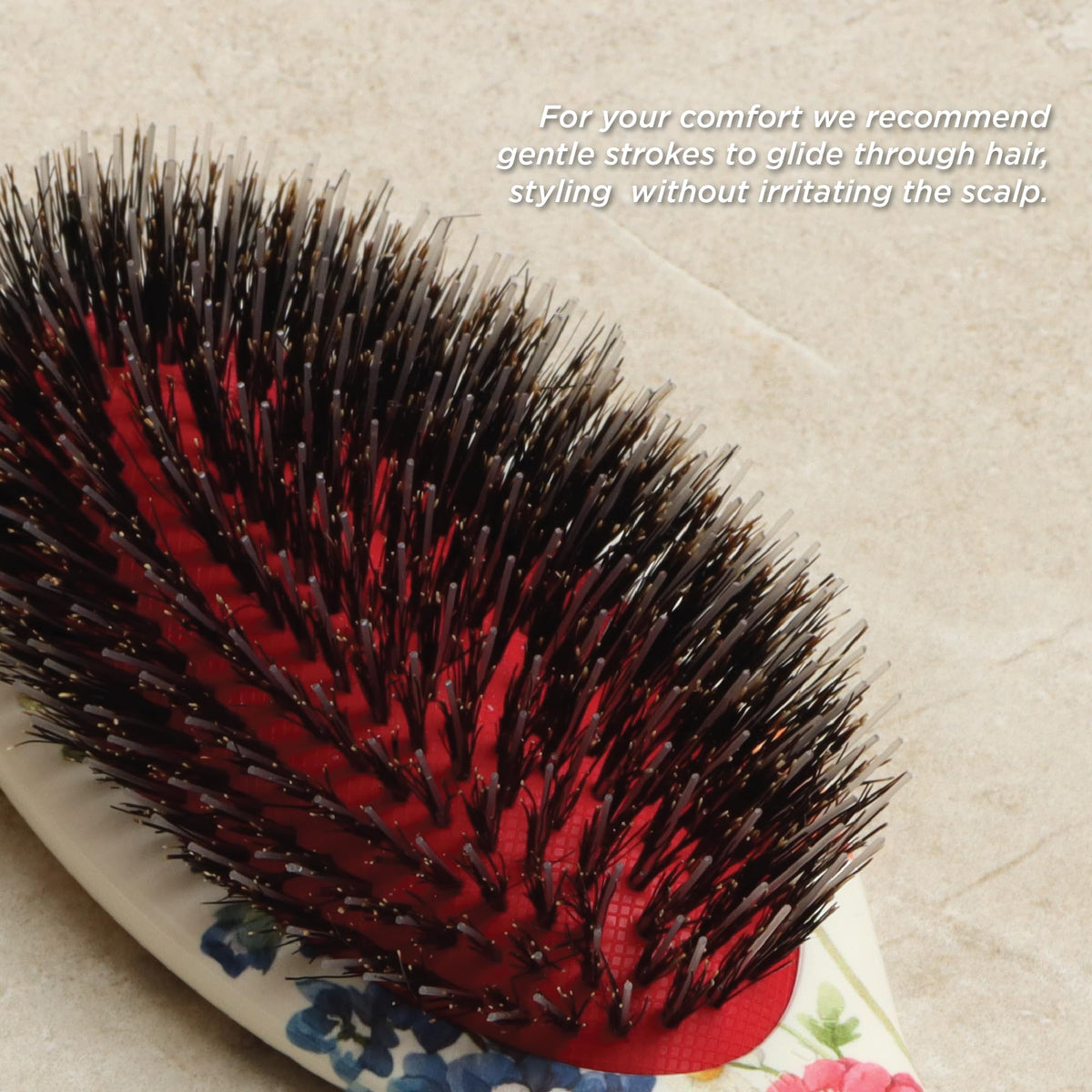 Denman D81M Boar Bristle Hair Brush showing ergonomic handle
