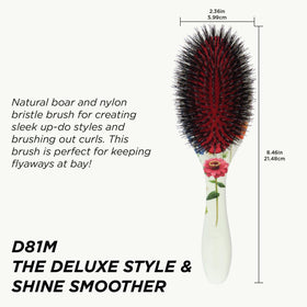 Denman D81M Boar Bristle Hair Brush side view showing bristles