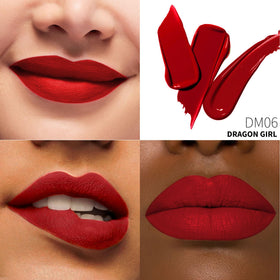 Depuplum Matte Liquid Lipstick in soft nude shade on lips