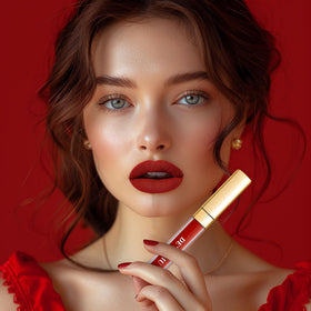 Depuplum Matte Liquid Lipstick on model's lips