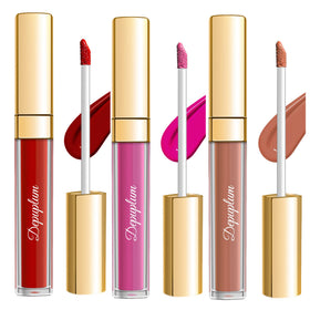Depuplum Matte Liquid Lipstick Set front view with three shades