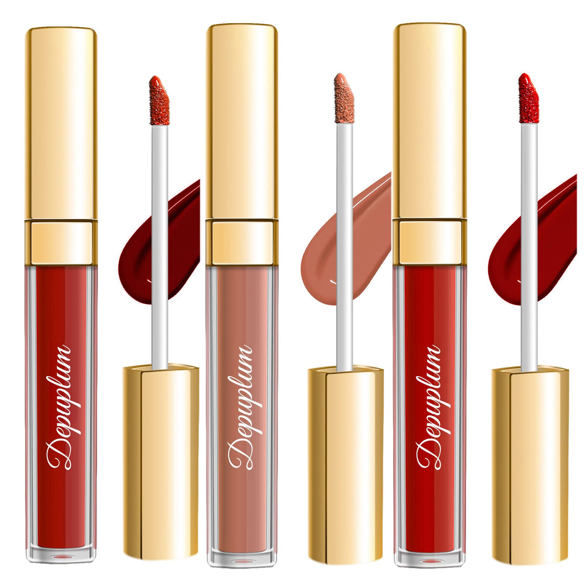 Depuplum Matte Liquid Lipstick Set with three shades displayed