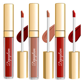 Depuplum Matte Liquid Lipstick Set with three shades displayed