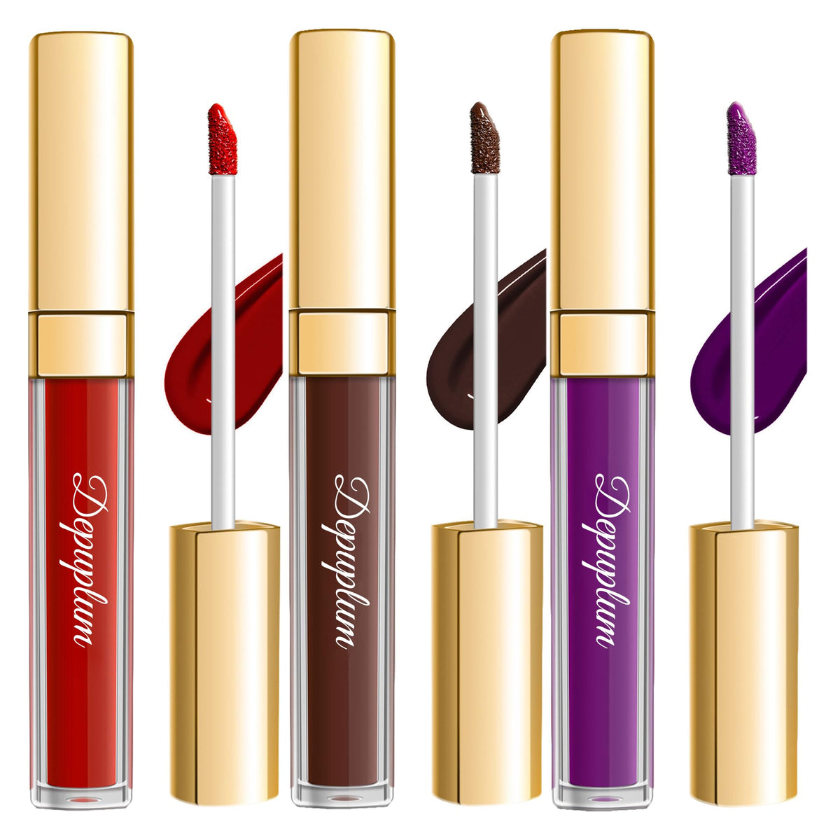 Depuplum Matte Liquid Lipstick Set with three shades displayed