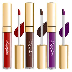 Depuplum Matte Liquid Lipstick Set with three shades displayed