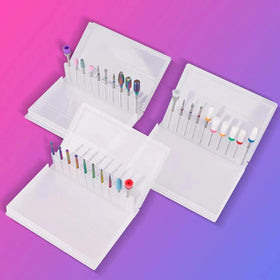 Depvko nail drill bits in clear plastic storage cases