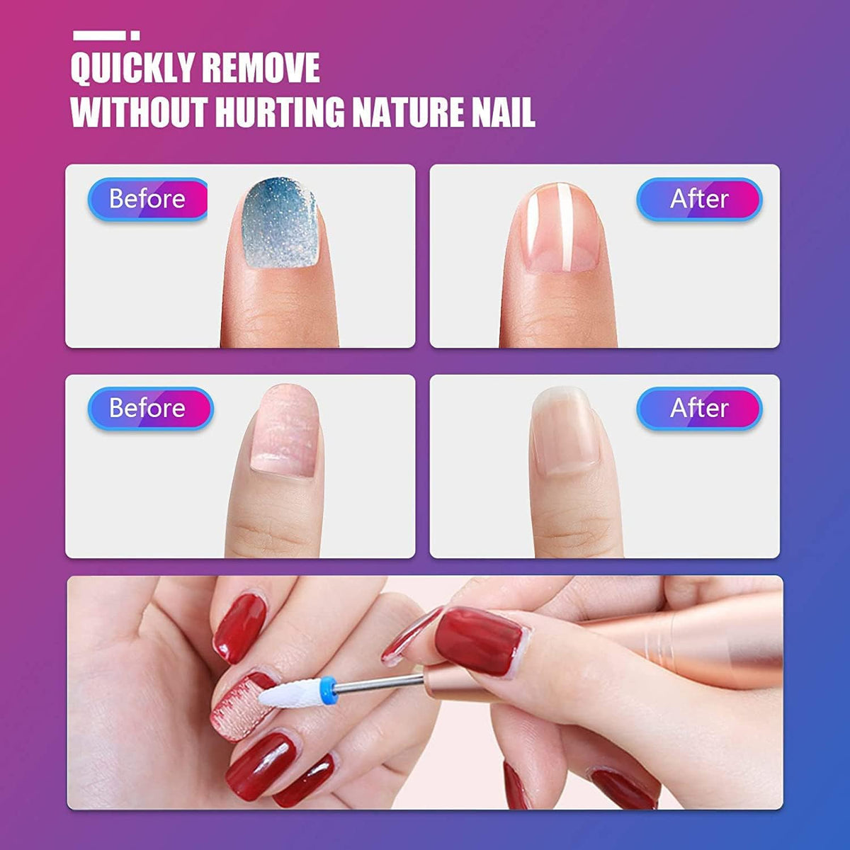 Depvko nail drill bits set for personal manicure use