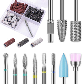 Depvko Nail Drill Bits Set with 10 carbide bits and cleaning brush