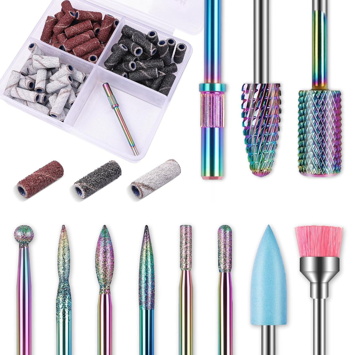 Depvko Nail Drill Bits Set with brush and bits