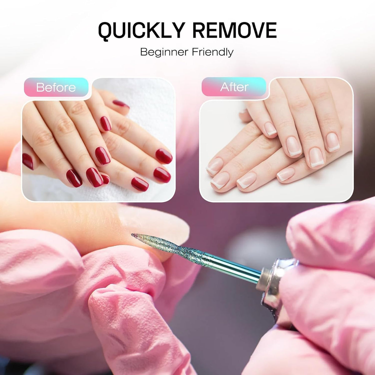Depvko nail drill bits set with dust-proof rings