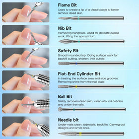 Depvko nail drill bits set with transparent storage box