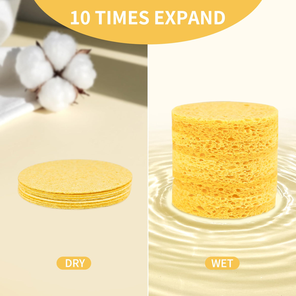derloyo compressed facial sponge after hydration showing soft texture