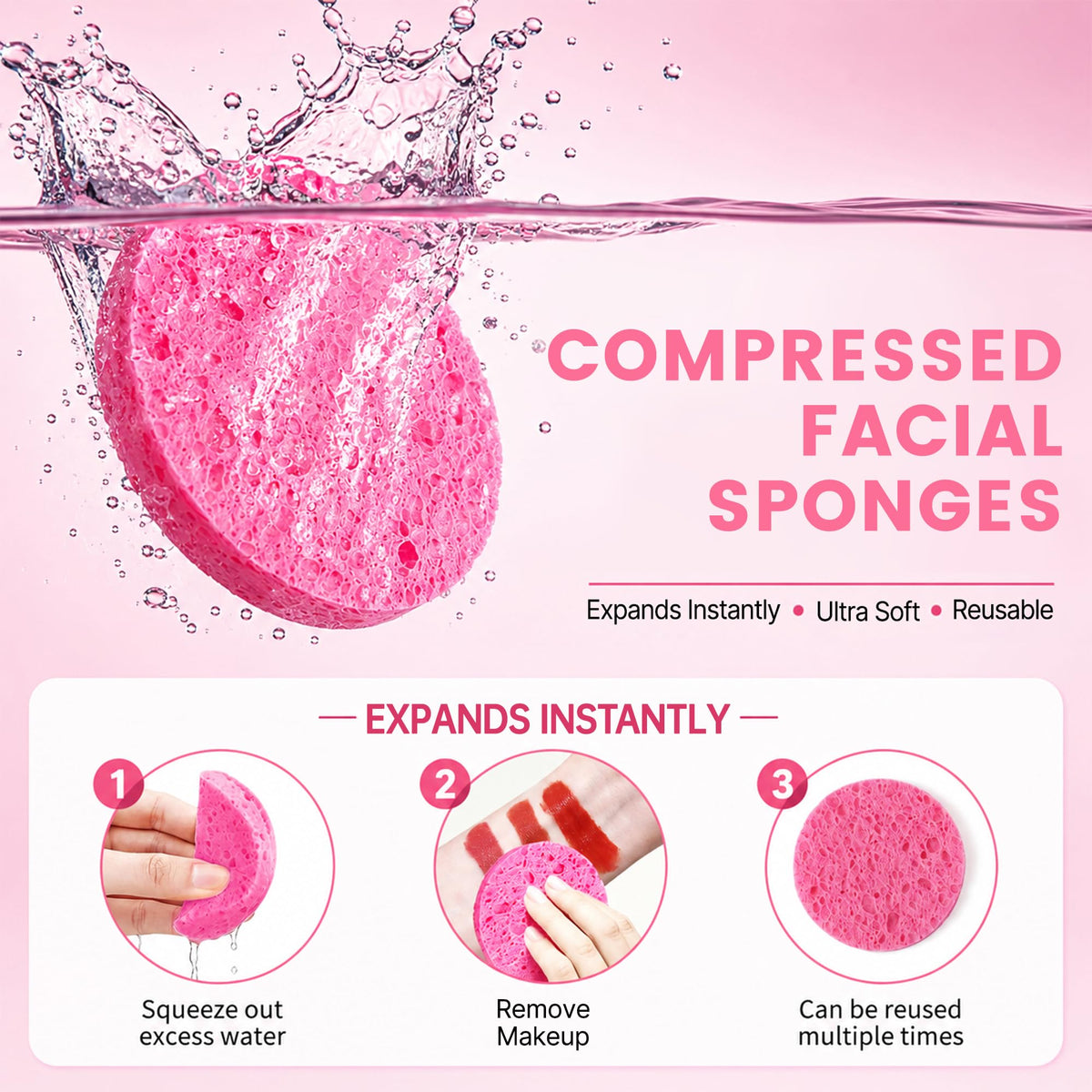 derloyo compressed facial sponge expanded and wet