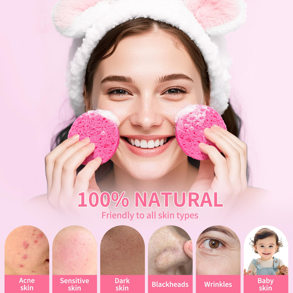 derloyo facial sponge being used for cleansing