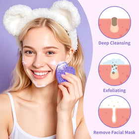 derloyo facial sponges in package with heart shape