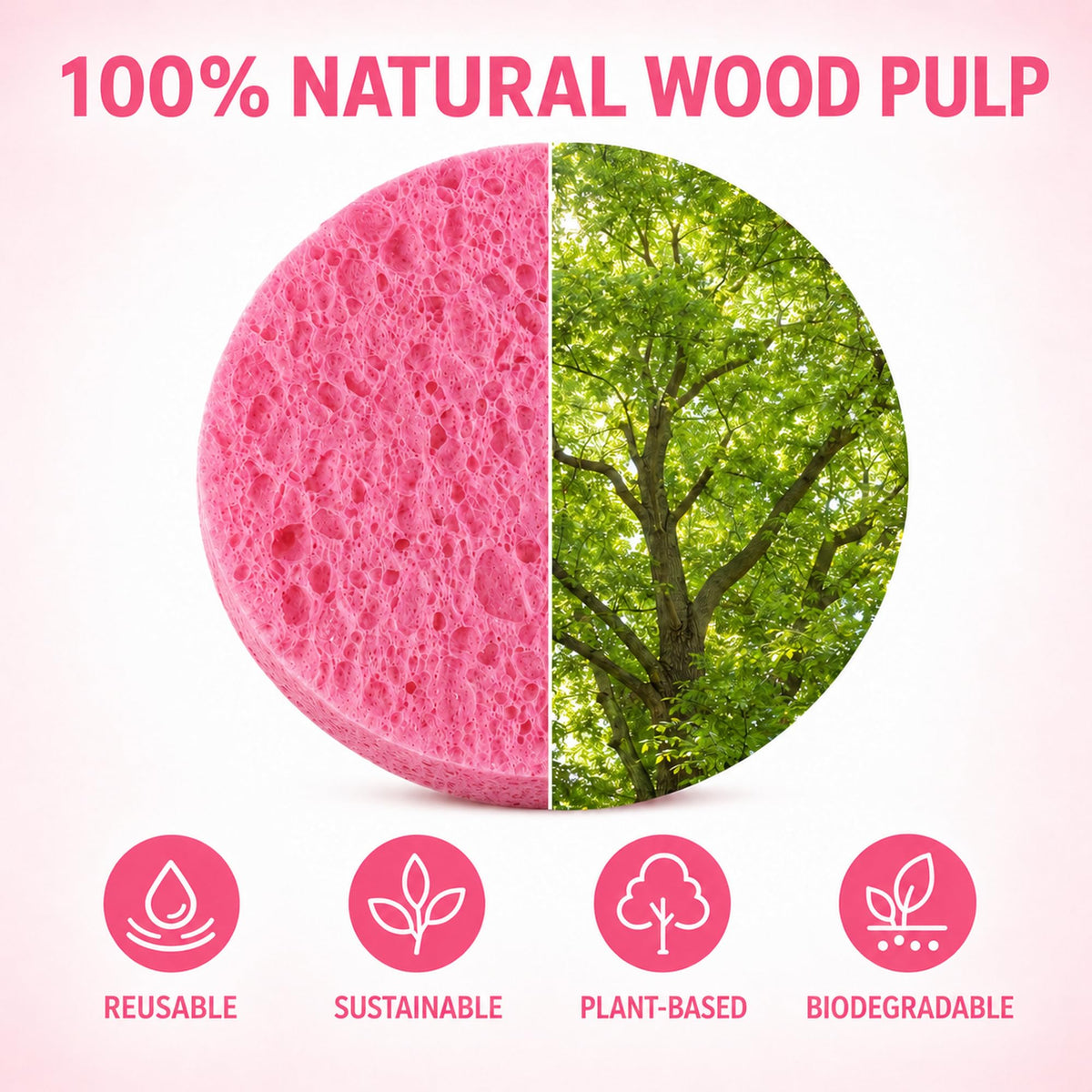 derloyo facial sponges with a cleanser on a bathroom counter