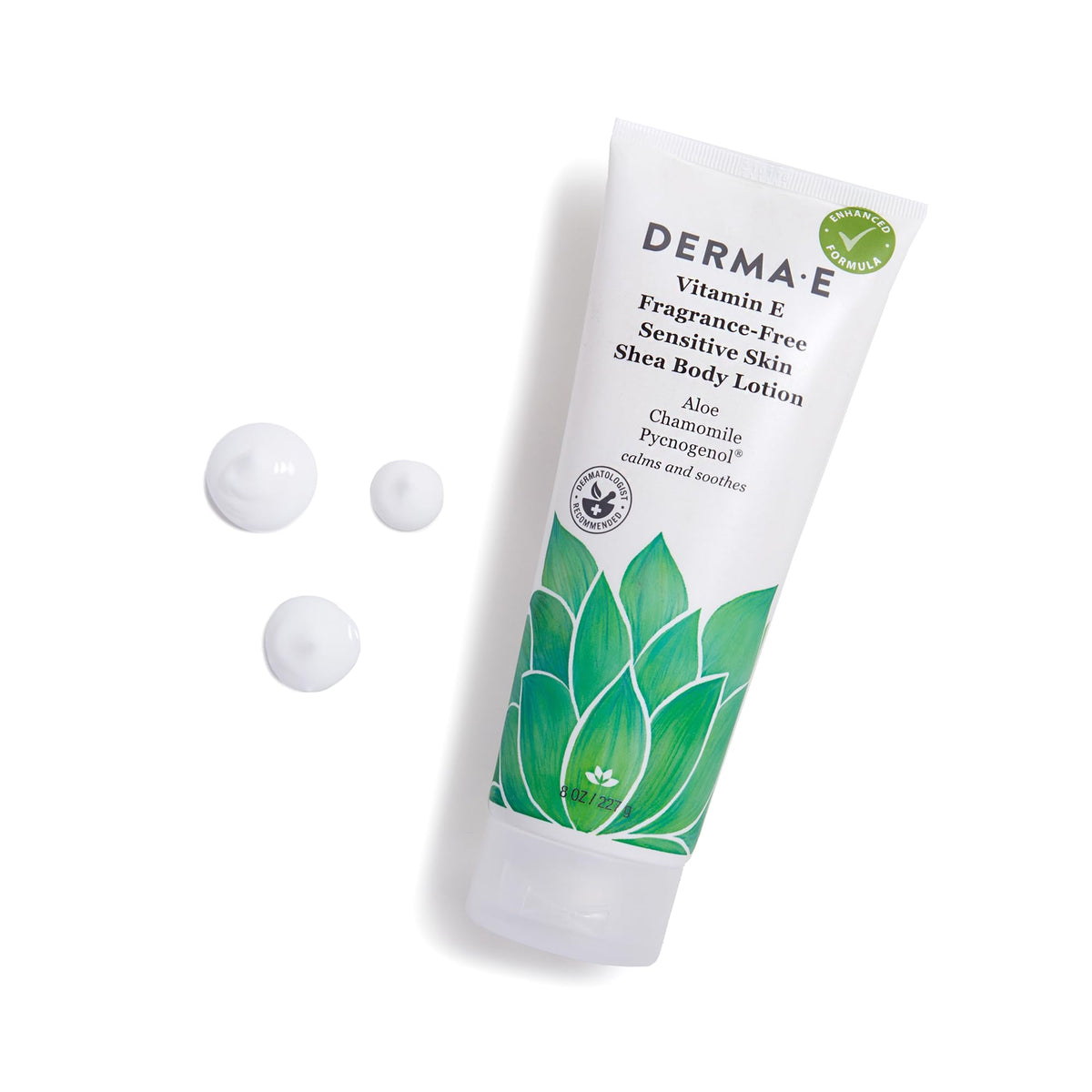 Derma E Vitamin E lotion in a bathroom setting