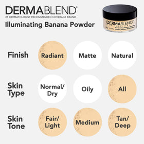 Dermablend Illuminating Banana Loose Setting Powder with brush