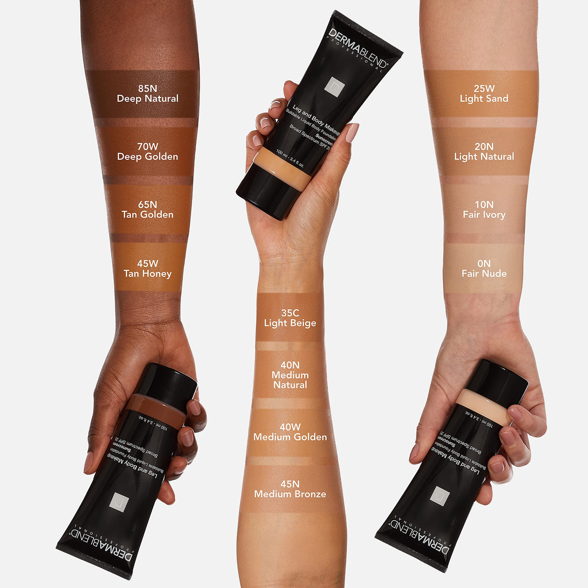 Dermablend Leg & Body Makeup Foundation SPF 25 application on leg