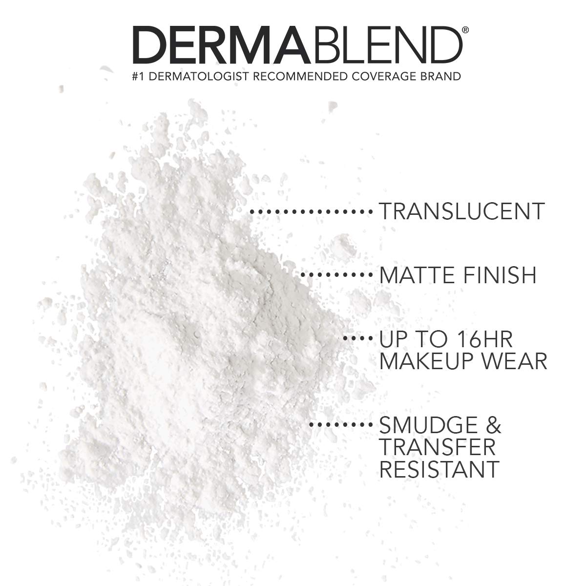 Dermablend Loose Setting Powder back view showing packaging details