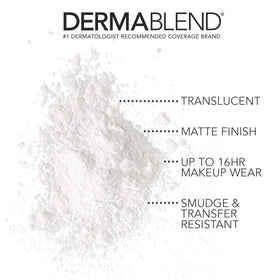 Dermablend Loose Setting Powder back view showing packaging details